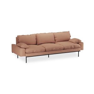 Alternative view of Retro sofa: 4-seats, linen, dusty rose