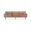 Retro sofa: 4-seats, linen, dusty rose
