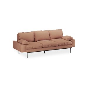 Alternative view of Retro sofa: 3-seats, linen, dusty rose
