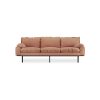 Retro sofa: 3-seats, linen, dusty rose