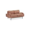 Retro sofa: 2-seats, linen, dusty rose - Image 2