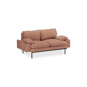 Alternative view of Retro sofa: 2-seats, linen, dusty rose