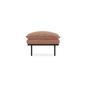 Retro sofa: hocker, linen, dusty rose