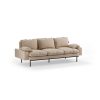 Retro sofa: 3-seats, knotted, beige - Image 2