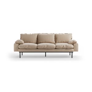 Retro sofa: 3-seats, knotted, beige