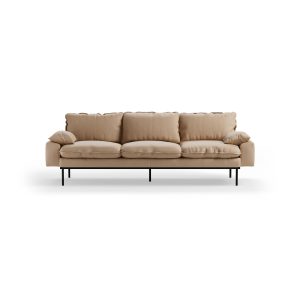 Retro sofa: 4-seats, knotted, sand