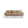 Retro sofa: 3-seats, knotted, sand