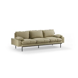 Alternative view of Retro sofa: 4-seats, knotted, sage