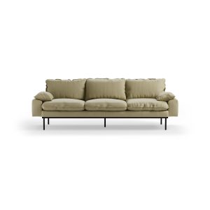 Retro sofa: 4-seats, knotted, sage