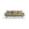 Retro sofa: 3-seats, knotted, sage