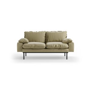 Retro sofa: 2-seats, knotted, sage