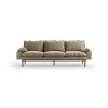 Retro sofa: 4-seats, deco, pebble