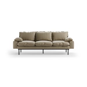 Retro sofa: 3-seats, deco, pebble