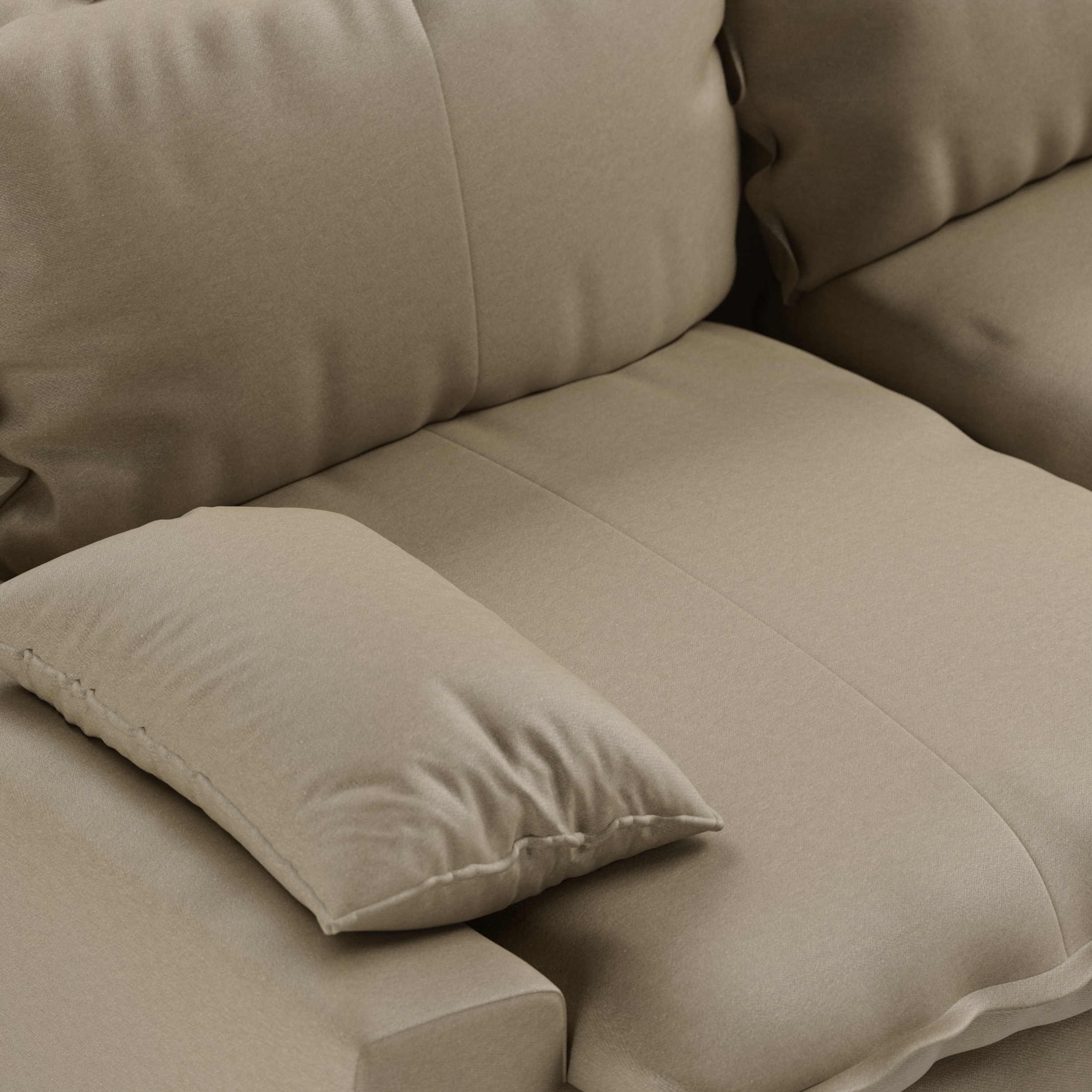 Retro sofa: 2-seats, deco, pebble - Image 3