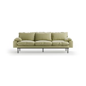 Retro sofa: 4-seats, deco, sage