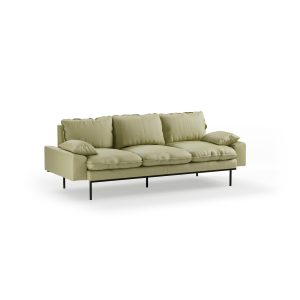 Alternative view of Retro sofa: 3-seats, deco, sage