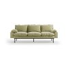 Retro sofa: 3-seats, deco, sage