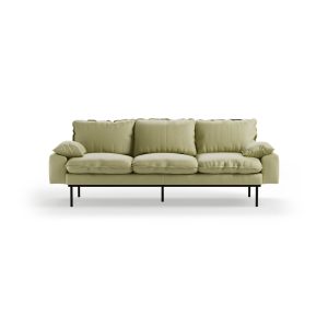 Retro sofa: 3-seats, deco, sage
