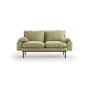 Retro sofa: 2-seats, deco, sage