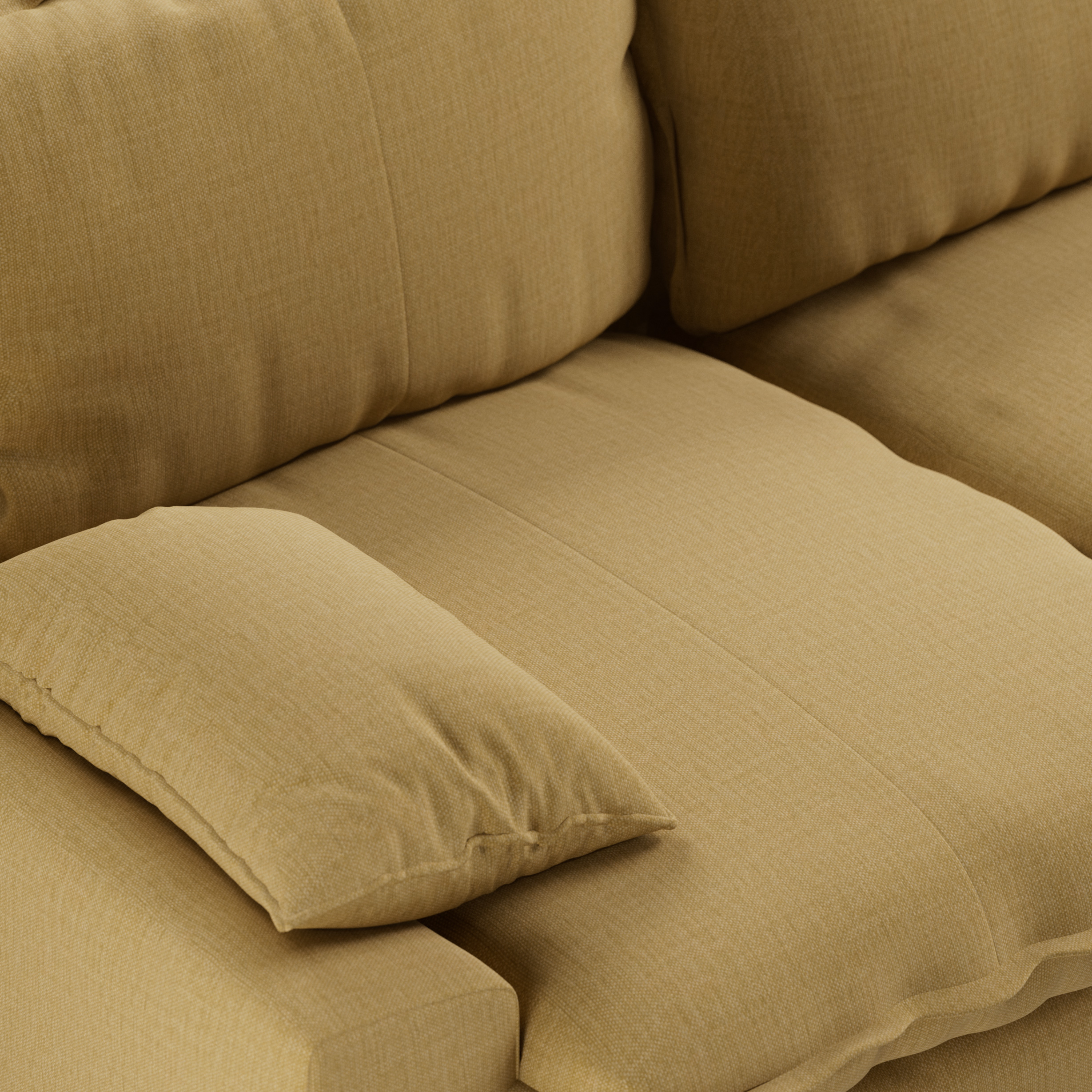 Retro sofa: 3-seats, cocoon, beige - Image 3