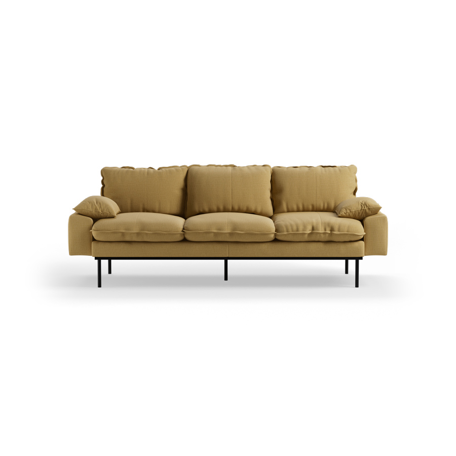 Retro sofa: 3-seats, cocoon, beige