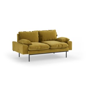 Alternative view of Retro sofa: 2-seats, royal velvet, thai curry