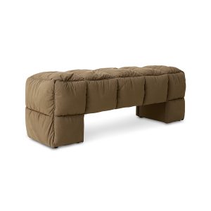 Alternative view of Puffy lobby bench, olive