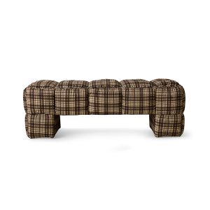 Puffy lobby bench, farmhouse