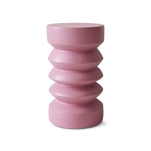 Stoneware side table, rouge