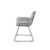 Metal wire chair with arms black - Image 3