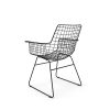 Metal wire chair with arms black - Image 4