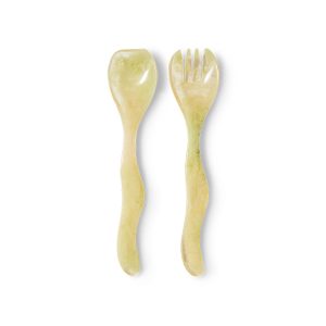 Salad cutlery, mist green (set of 2)