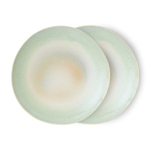 70s ceramics: dinner plates palms (set of 2)