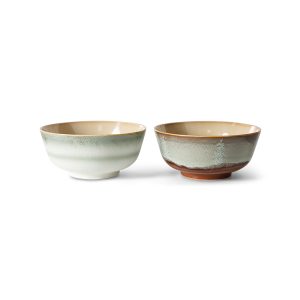 Alternative view of 70s ceramics: ramen bowls, verge (set of 2)