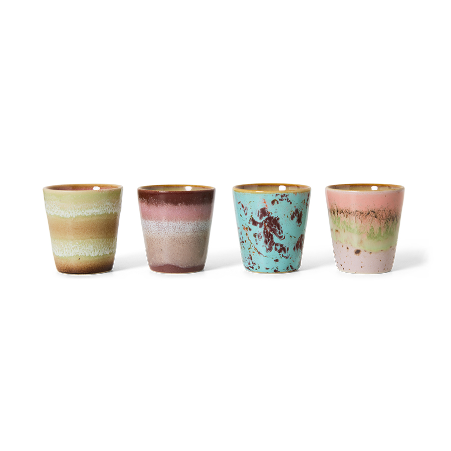 70s ceramics: ristretto mugs, futurism (set of 4) - Image 2