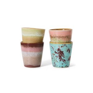 70s ceramics: ristretto mugs, futurism (set of 4)