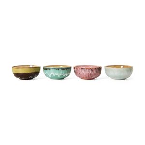 Alternative view of 70s ceramics: XS bowls, modernist (set of 4)