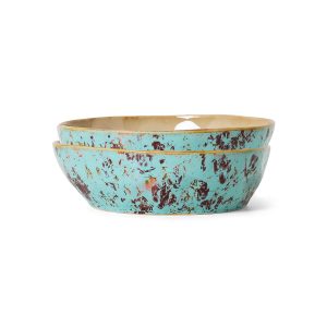 70s ceramics: pasta bowls, patina (set of 2)
