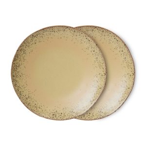 70s ceramics: dinner plates, grit (set of 2)