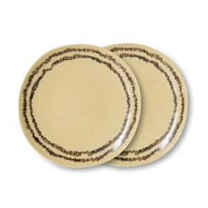 70s ceramics: side plates, vanilla (set of 2)