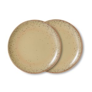 70s ceramics: side plates, grit (set of 2)