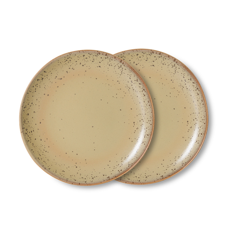 70s ceramics: side plates, grit (set of 2)