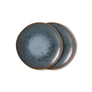 70s ceramics: dessert plates, mineral (set of 2)