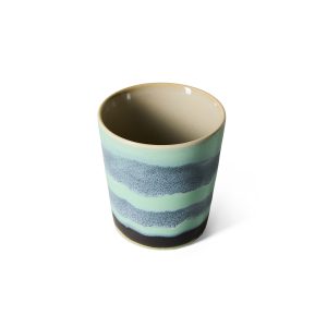 Alternative view of 70s ceramics: coffee mug, river