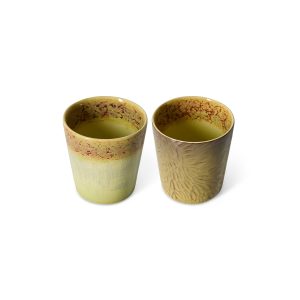 70s ceramics: Van Gogh coffee mugs, sunflowers (set of 2) - Image 2