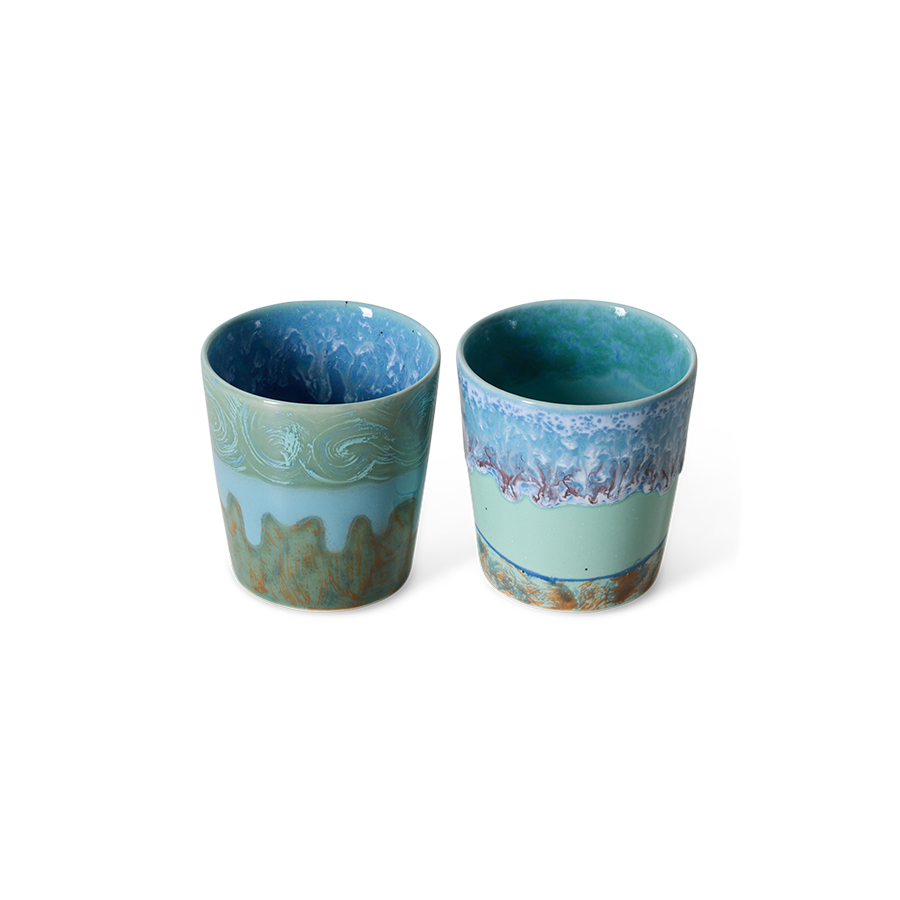 70s ceramics: Van Gogh coffee mugs, self portrait (set of 2) - Image 2