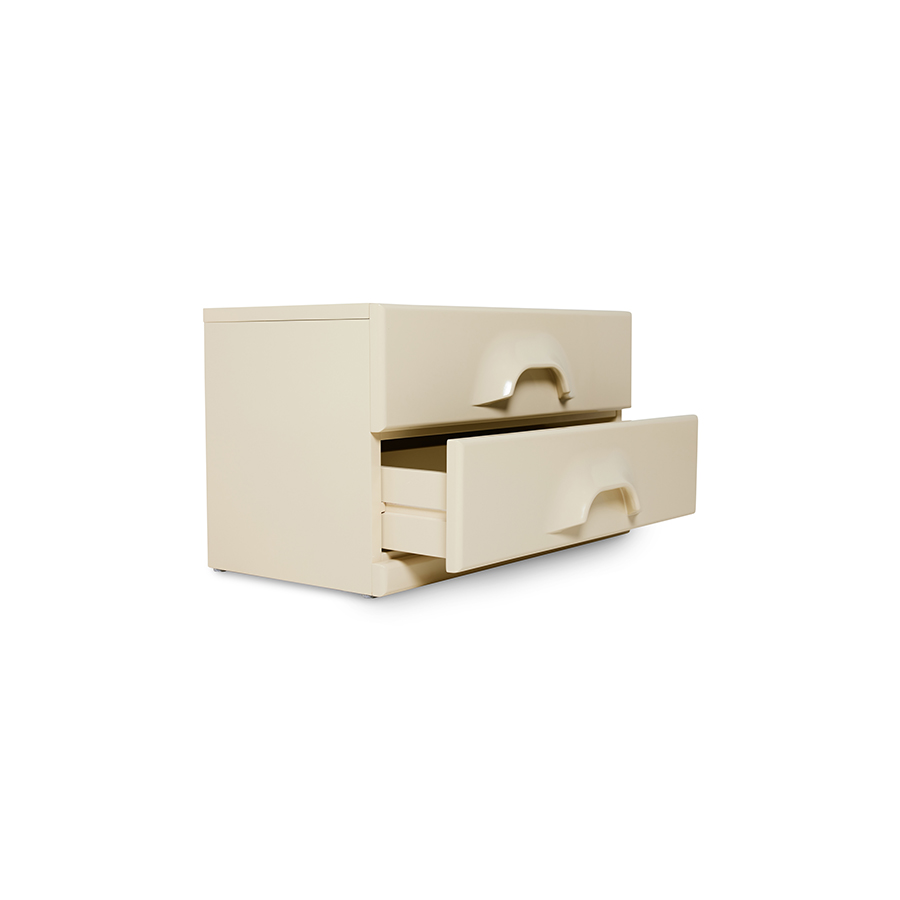 Chest of 2 drawers, cream - Image 5