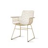 Metal wire chair with arms brass - Image 2