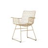 Metal wire chair with arms brass - Image 3