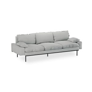 Alternative view of Retro sofa: 4-seats, corduroy rib, cream
